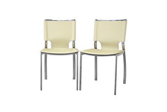 Baxton Studio Montclare Ivory Leather Modern Dining Chair (Set of 2)