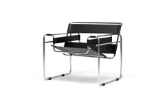 Baxton Studio Jericho Black Leather Mid-Century Modern Accent Chair