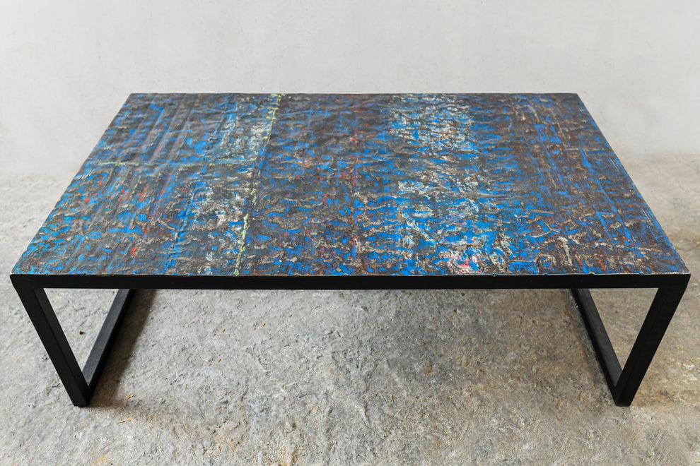 Metal Recycled Oil Drum Coffee Table- Large size- by Artisan Living-2