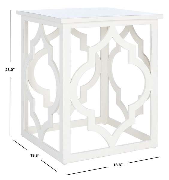 Safavieh Milo Trellis Gold Leaf End Table - Cream | Accent Tables | Modishstore - 4