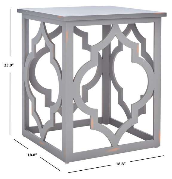 Safavieh Milo Trellis Gold Leaf End Table - Taupe | Accent Tables | Modishstore - 4