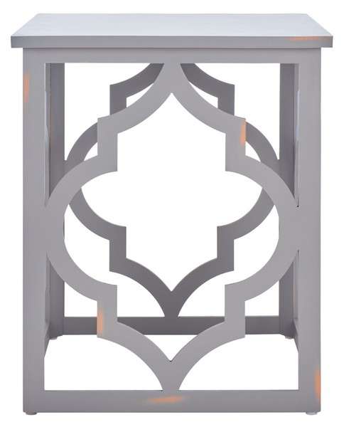 Safavieh Milo Trellis Gold Leaf End Table - Taupe | Accent Tables | Modishstore - 2
