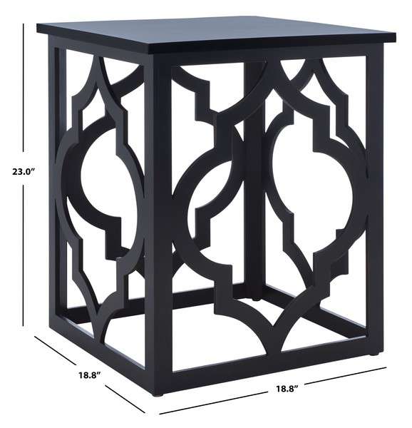 Safavieh Milo Trellis Gold Leaf End Table - Black | Accent Tables | Modishstore - 4