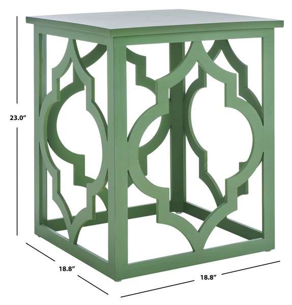 Safavieh Milo Trellis Gold Leaf End Table - Green | Accent Tables | Modishstore - 4