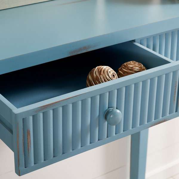 Safavieh Beale Console With Storage Drawer - Blue | Console Tables | Modishstore - 3