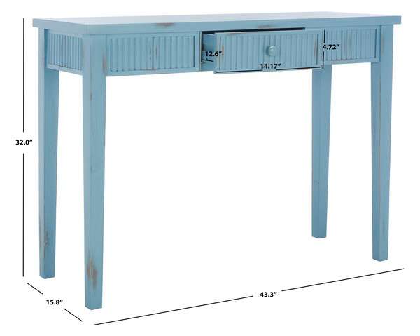 Safavieh Beale Console With Storage Drawer - Blue | Console Tables | Modishstore - 4