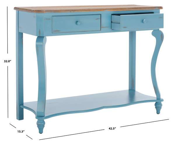 Safavieh Katie Console With 2 Storage Drawer - Blue | Console Tables | Modishstore - 4