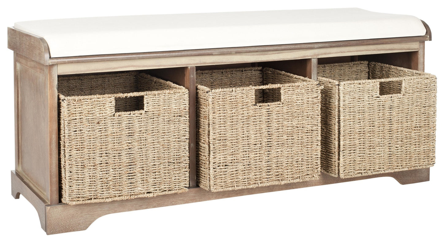Safavieh Lonan  Wicker Storage Bench | Benches | Modishstore - 11