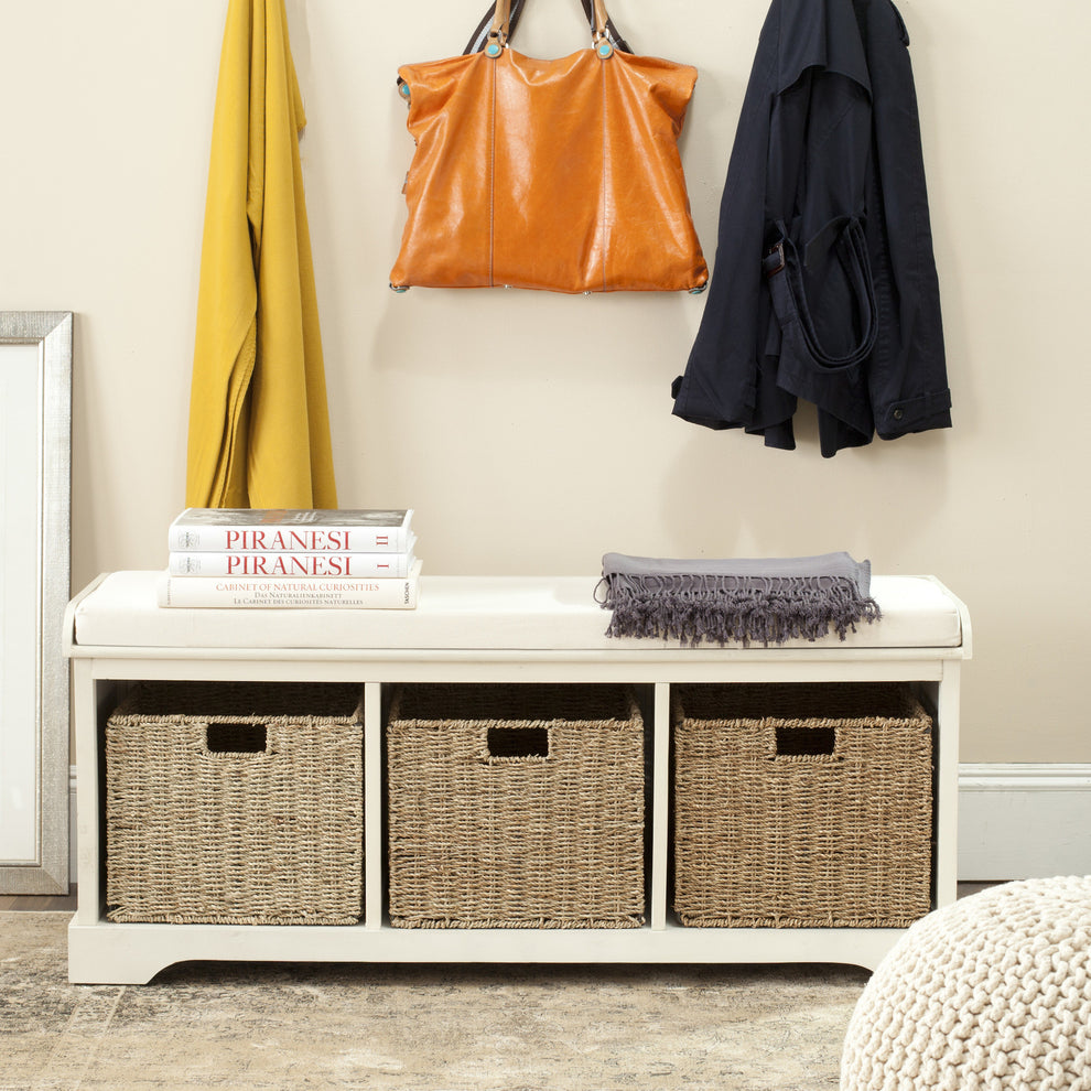 Safavieh Lonan  Wicker Storage Bench | Benches | Modishstore - 4
