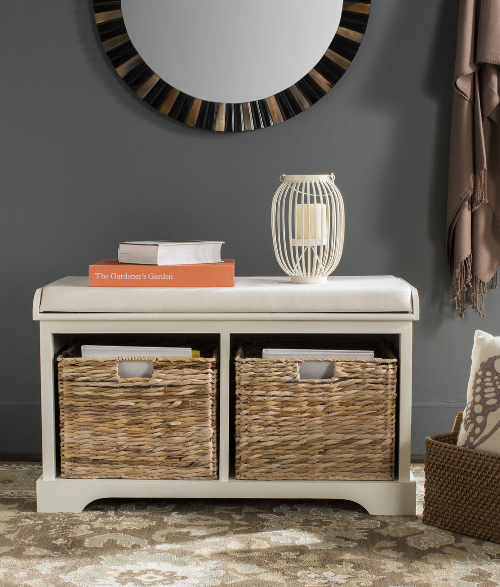 Safavieh Freddy Wicker Storage Bench | Benches | Modishstore - 3
