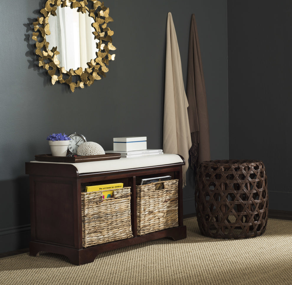 Safavieh Freddy Wicker Storage Bench | Benches | Modishstore - 1