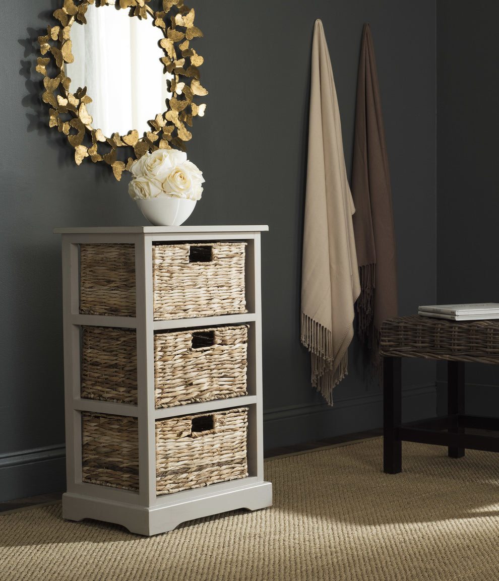 Safavieh Halle 3 Wicker Basket Storage Side Table | Side Tables | Modishstore - 4