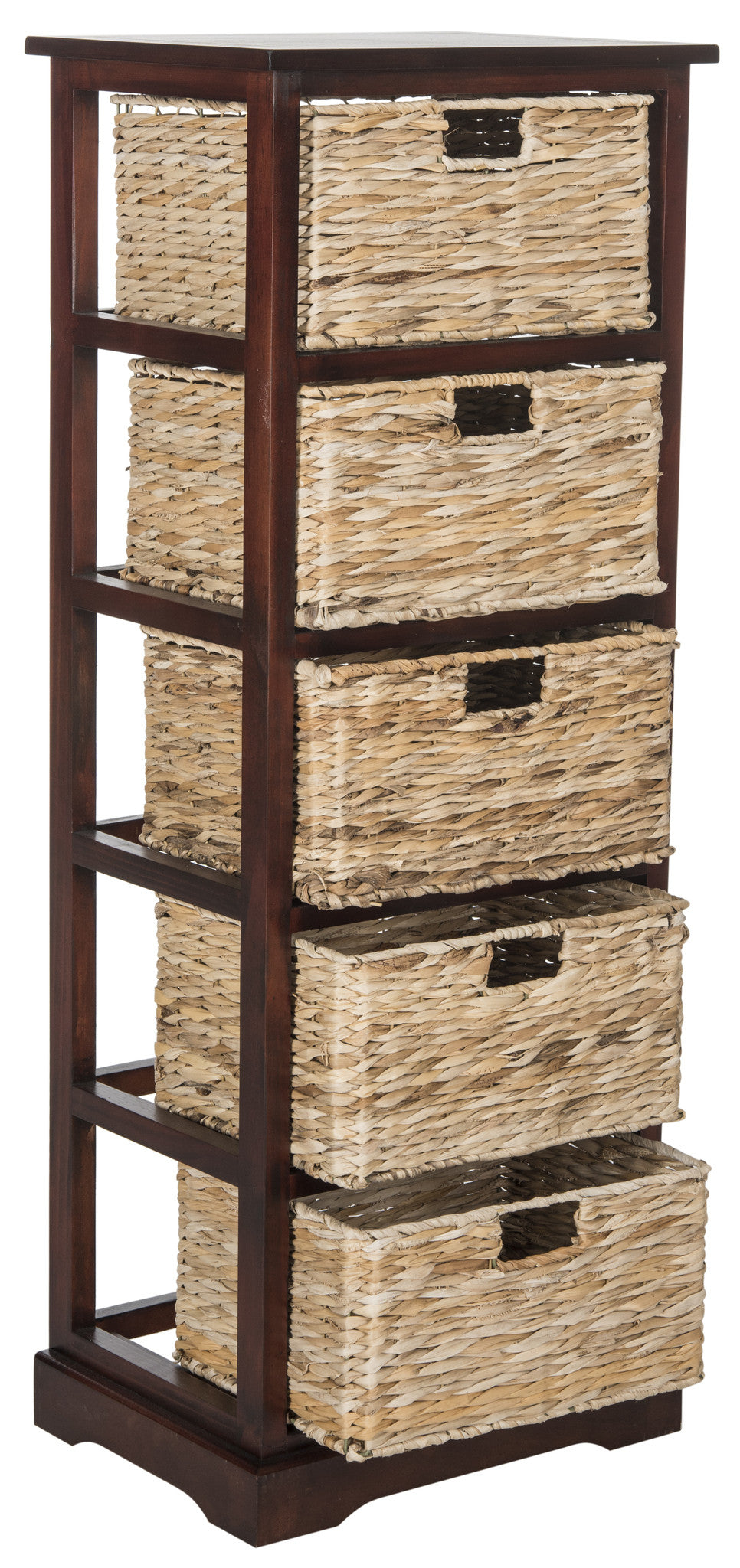 Safavieh Vedette 5 Wicker Basket Storage Tower - Vintage Grey