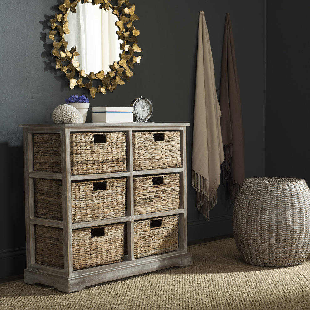 Safavieh Keenan 6 Wicker Basket Storage Chest | Cabinets | Modishstore - 17