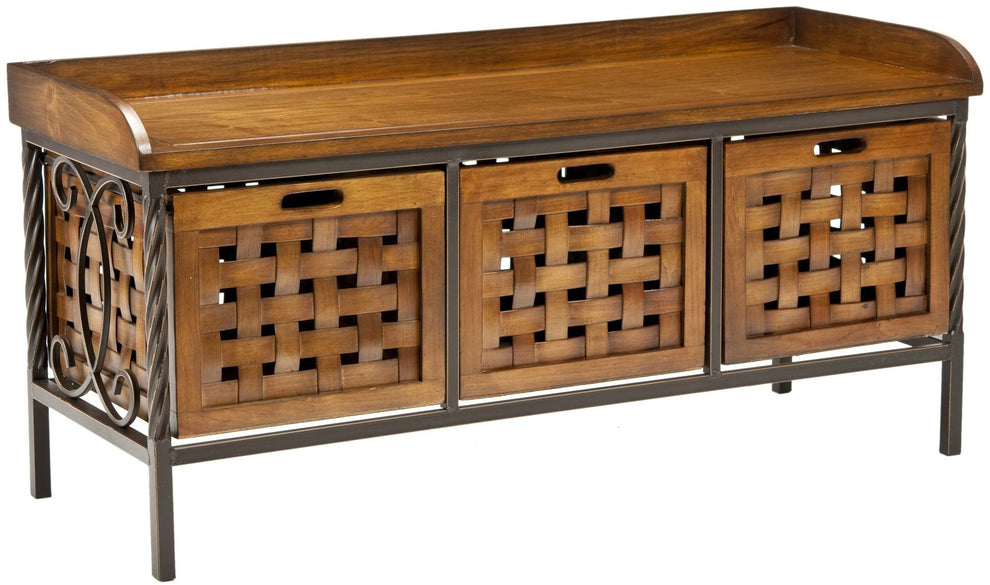 Safavieh Isaac 3 Drawer Wooden Storage Bench | Benches | Modishstore - 7
