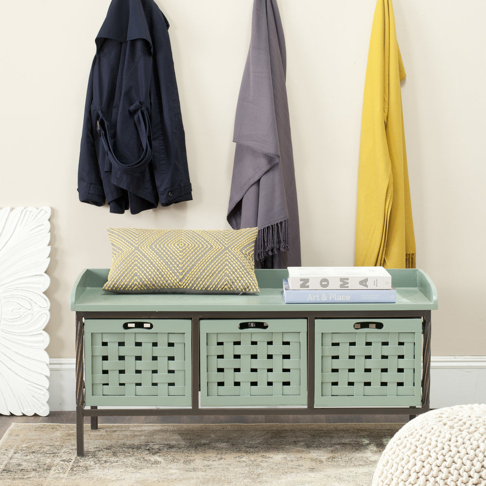 Safavieh Isaac 3 Drawer Wooden Storage Bench | Benches | Modishstore - 2
