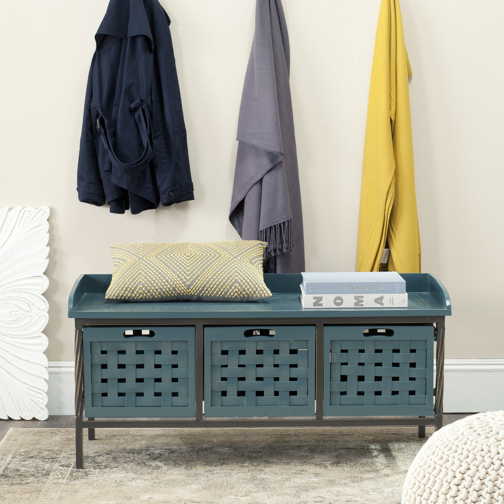 Safavieh Isaac 3 Drawer Wooden Storage Bench | Benches | Modishstore - 3