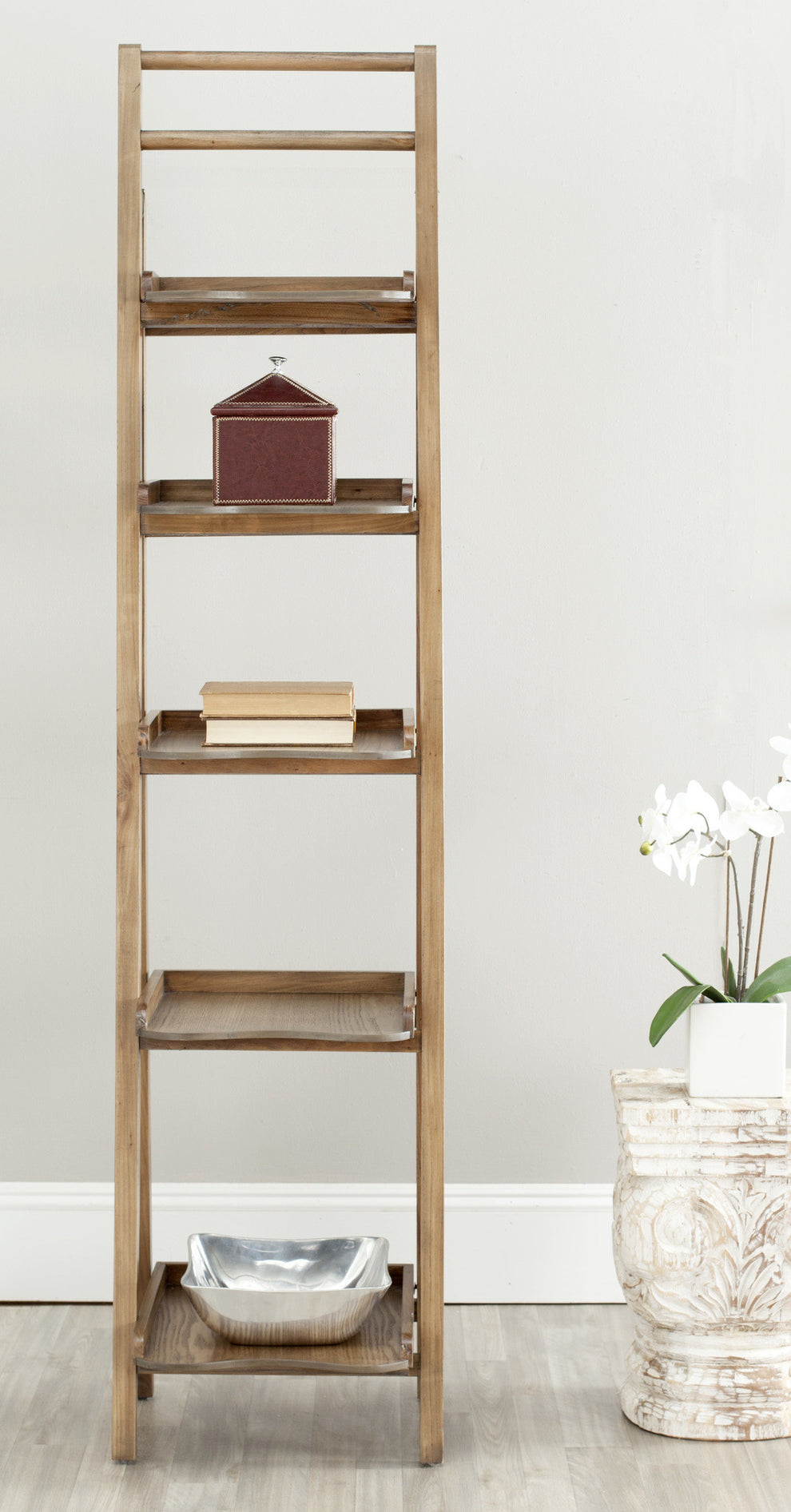 Safavieh Asher Leaning 5 Tier Etagere | Bookcases | Modishstore - 7