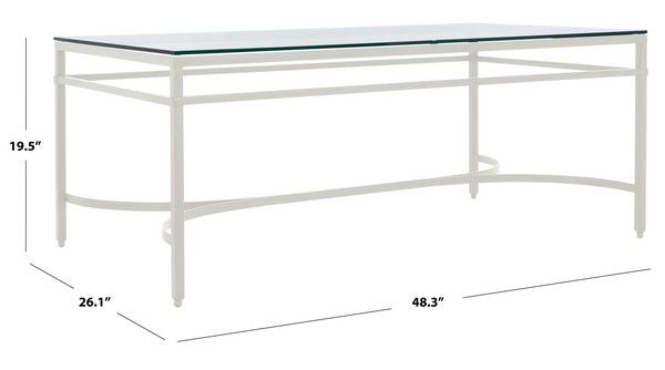 Safavieh Abelard Cocktail Table - White | Coffee Tables | Modishstore - 4