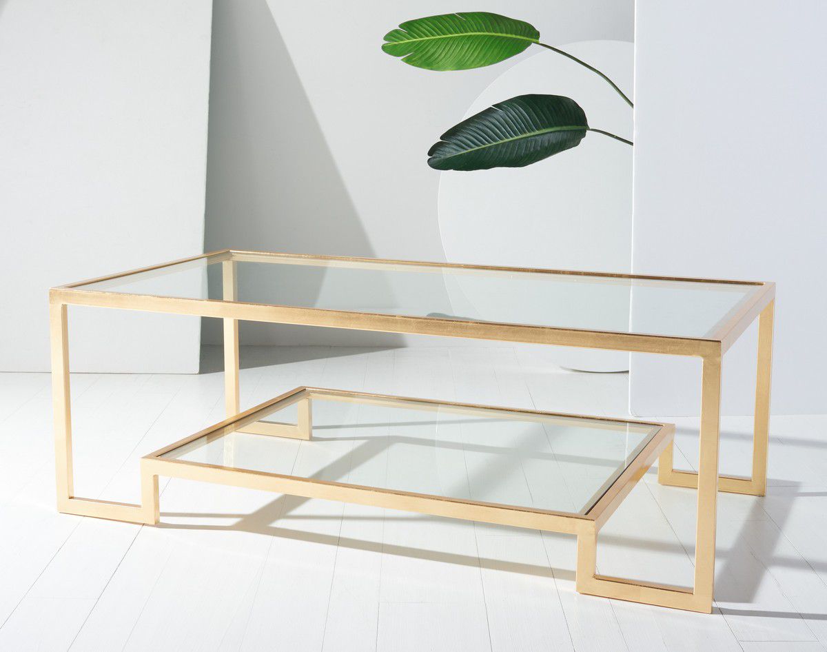 Safavieh Vivian Gold Leaf Coffee Table - Gold | Coffee Tables | Modishstore
