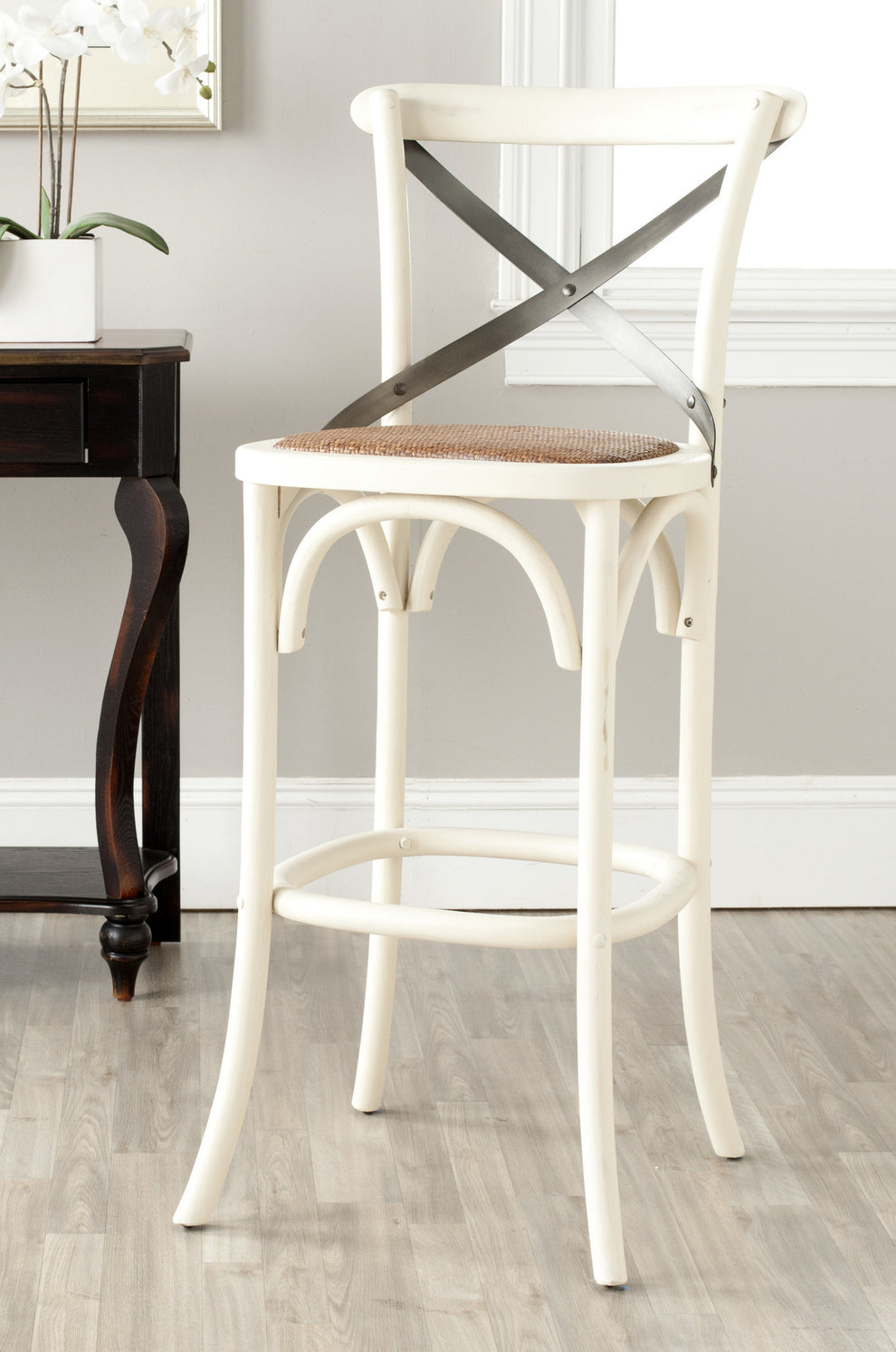 Safavieh Eleanor X Back Barstool | Bar Stools | Modishstore - 1