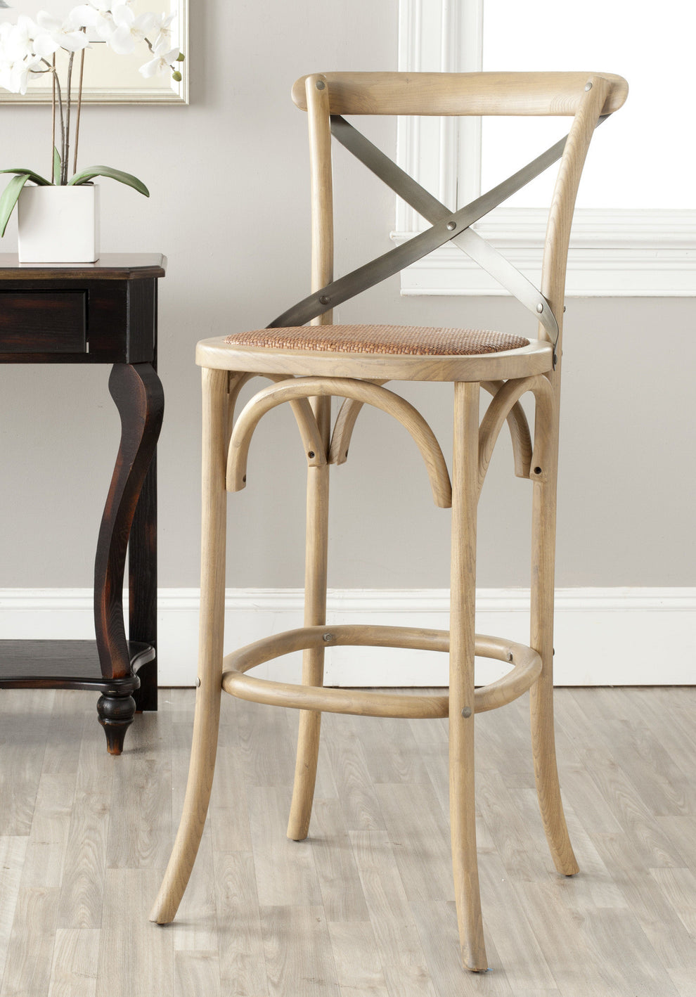 Safavieh Eleanor X Back Barstool | Bar Stools | Modishstore - 3