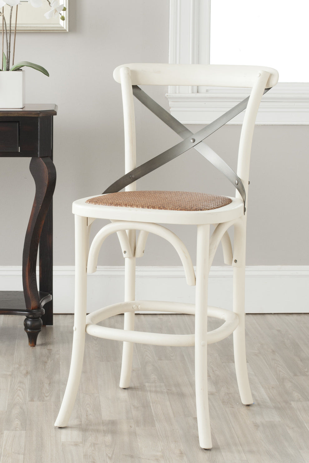 Safavieh Eleanor X Back Counter Stool | Counter Stools | Modishstore - 1