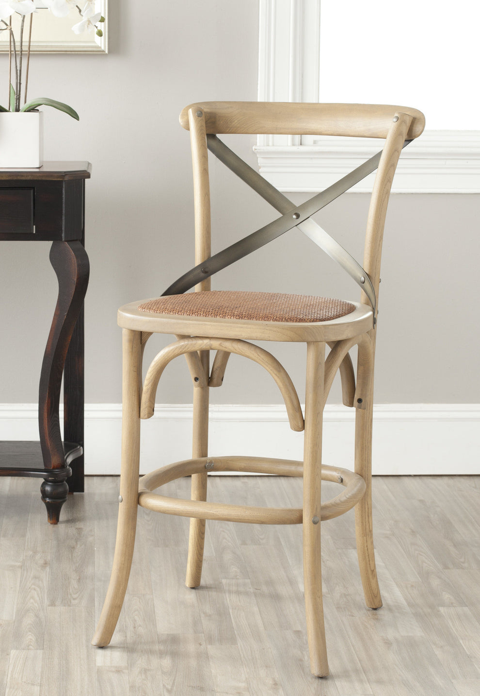 Safavieh Eleanor X Back Counter Stool | Counter Stools | Modishstore - 11