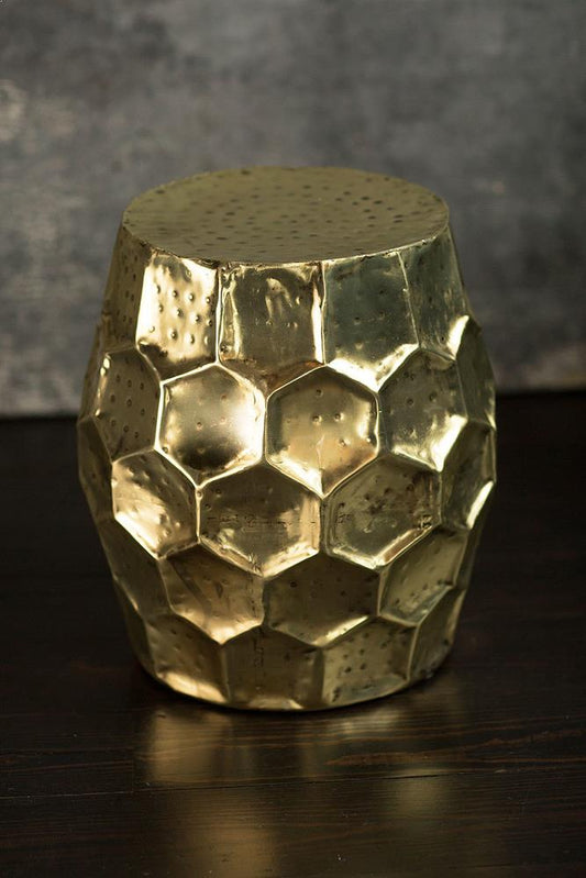 Vagabond Vintage Iron Stool in Antique Brass Finish | Modishstore | Stools & Benches