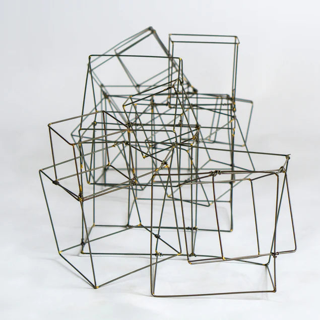 Wire Cube Sculpture By Gold Leaf Design Group | Sculptures |  Modishstore - 3