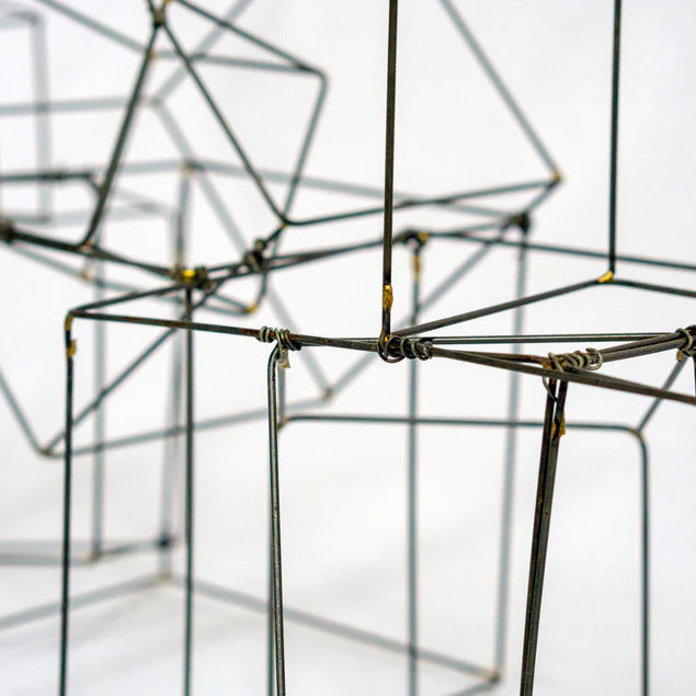 Wire Cube Sculpture By Gold Leaf Design Group | Sculptures | Modishstore - 4