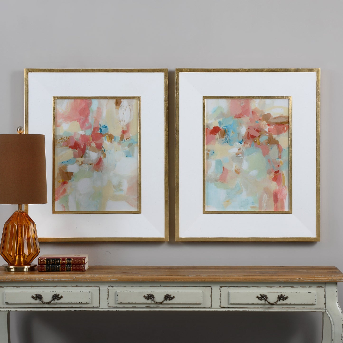 Uttermost A Touch Of Blush And Rosewood Fences Art, S/2 | Modishstore | Frames