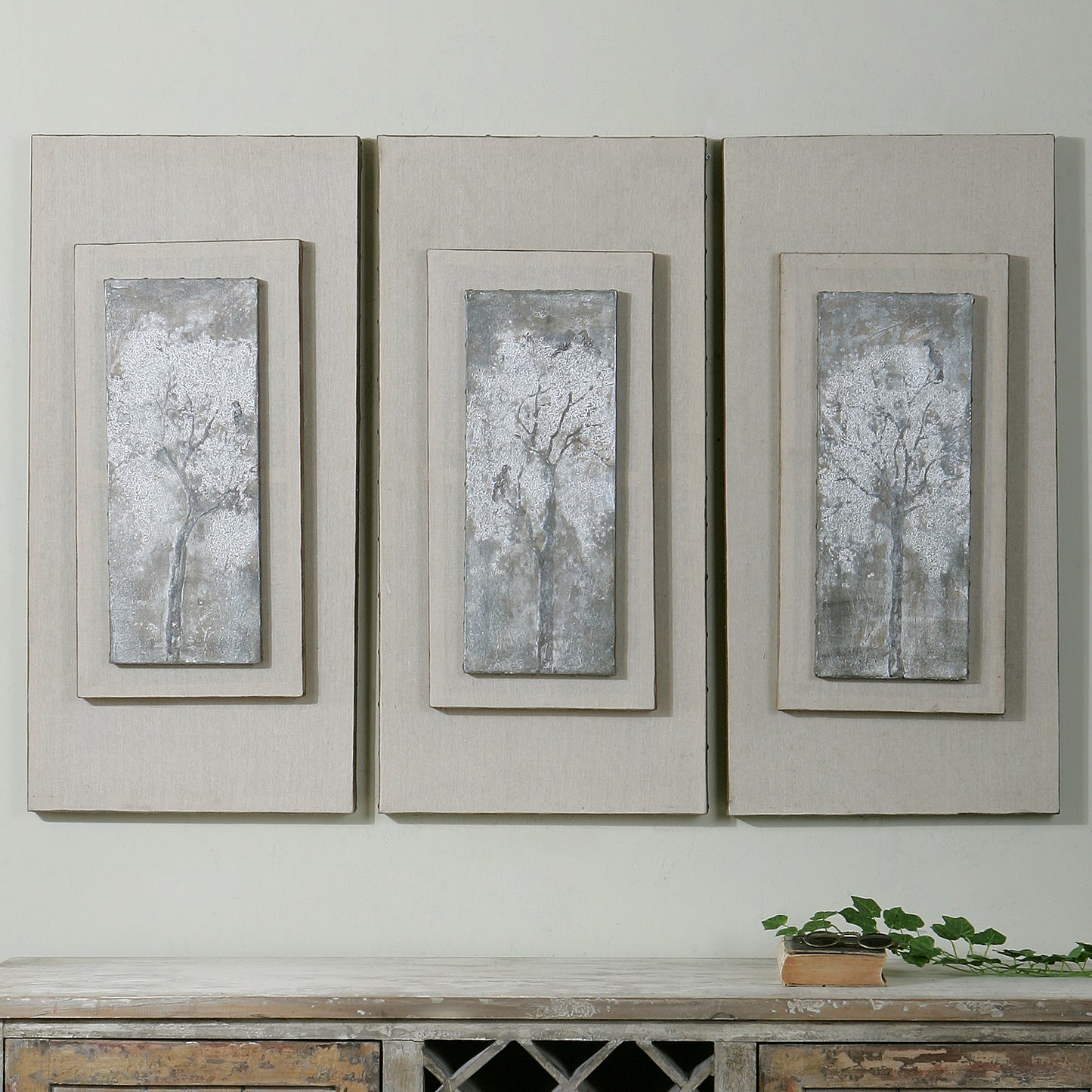 Uttermost Triptych Trees Hand Painted Art Set/3 | Modishstore | Wall Art