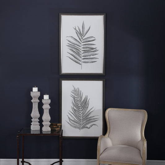Uttermost Silver Ferns Framed Prints Set/2 | Modishstore | Frames