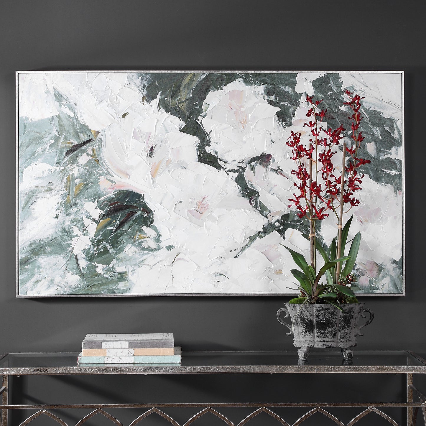 Uttermost Sweetbay Magnolias Hand Painted Art | Modishstore | Wall Art