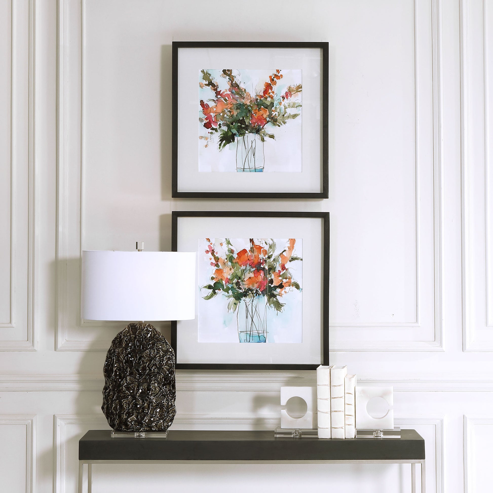 Uttermost Fresh Flowers Watercolor Prints, S/2 | Modishstore | Frames