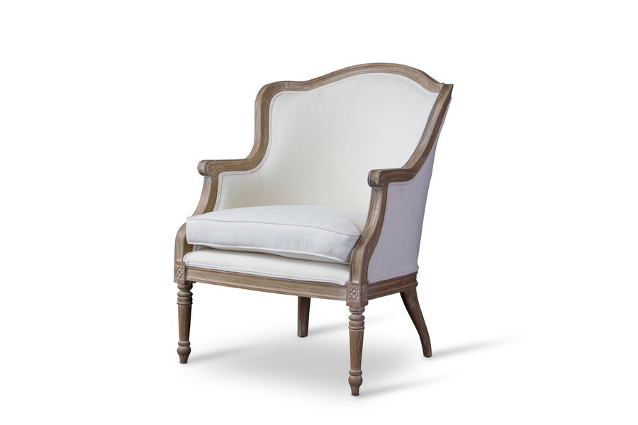 baxton studio charlemagne traditional french accent chair oak | Modish Furniture Store-2