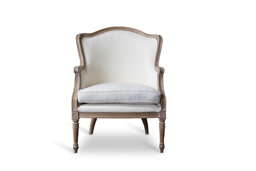 baxton studio charlemagne traditional french accent chair oak | Modish Furniture Store-3