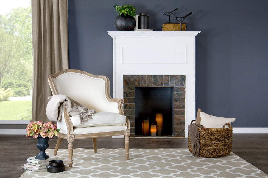 Baxton Studio Charlemagne Traditional French Accent Chair-Oak | Modishstore | Accent Chairs