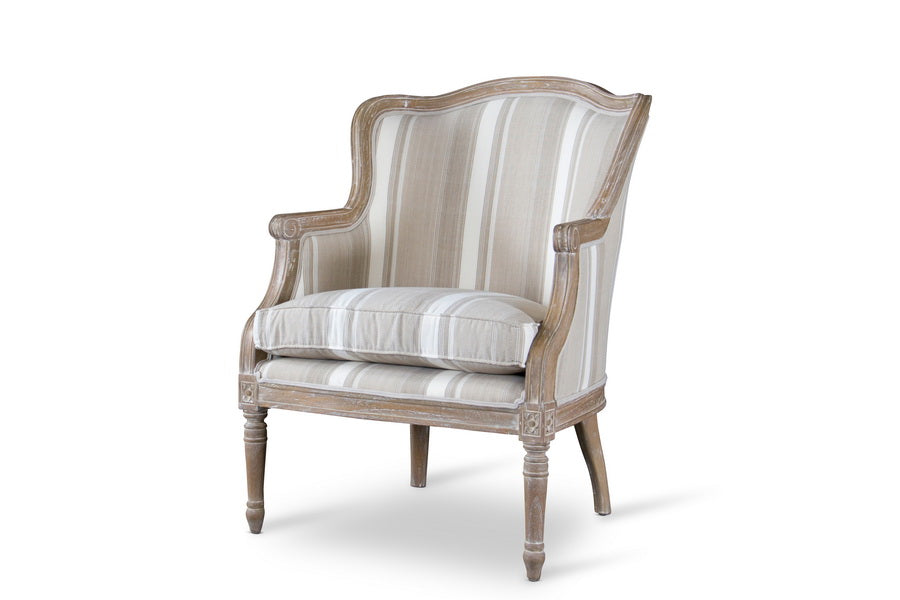 baxton studio charlemagne traditional french accent chair oak | Modish Furniture Store-5