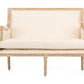 baxton studio chavanon wood light beige linen traditional french loveseat | Modish Furniture Store-2