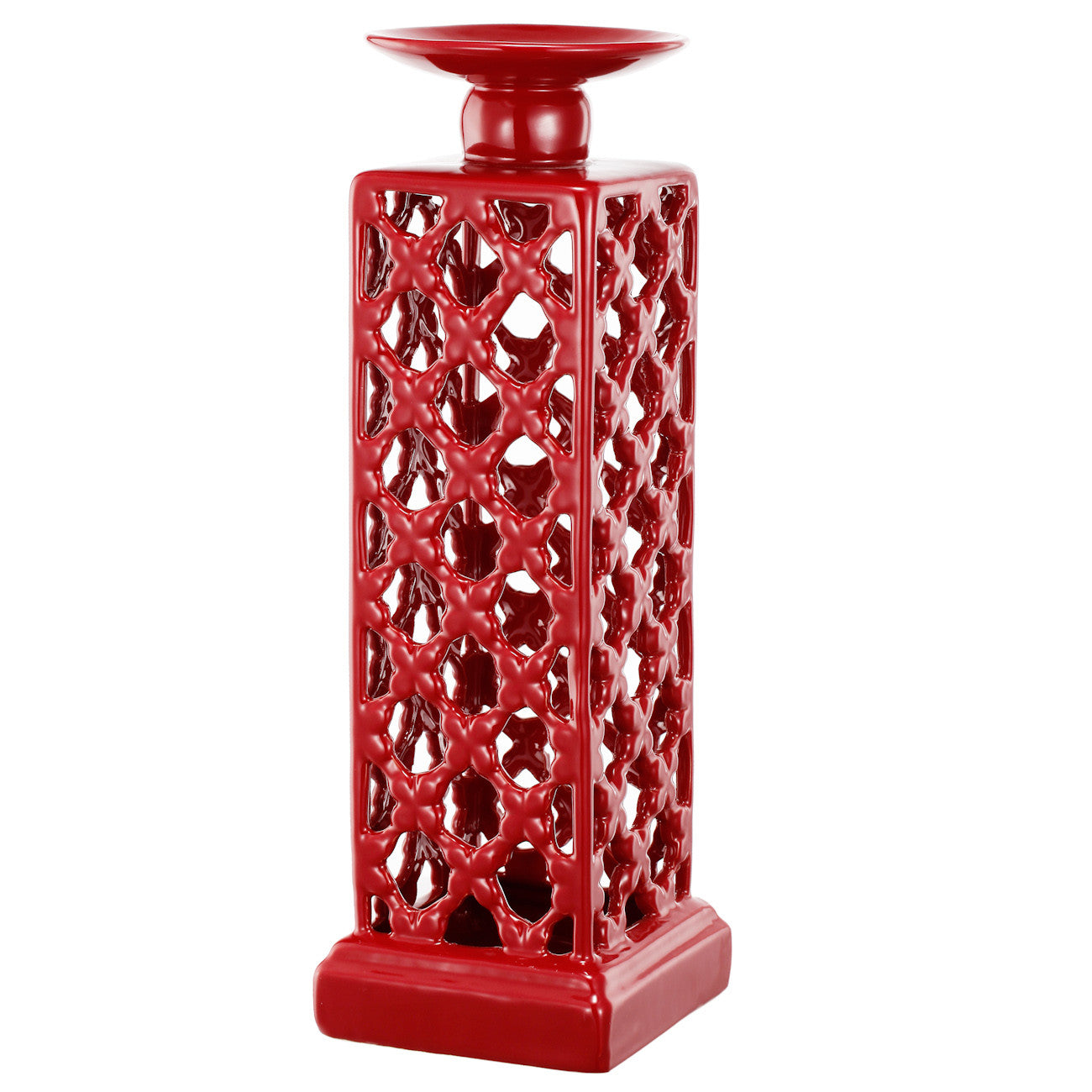 A&B Home Red Candle Holder- Set Of 2 | Candle Holders | Modishstore - 2