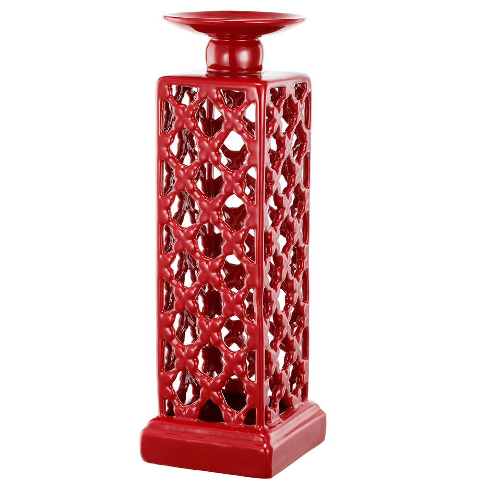 A&B Home Red Candle Holder- Set Of 2 | Candle Holders | Modishstore - 2