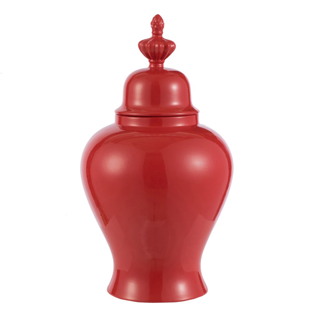 A&B Home Red Ceramic Jar | Jars & Canisters | Modishstore