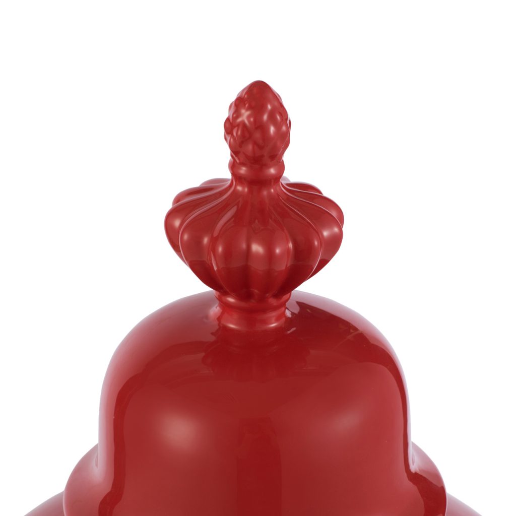 A&B Home Red Ceramic Jar | Jars & Canisters | Modishstore - 4
