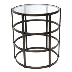 A&B Home Metal & Glass Accent Table