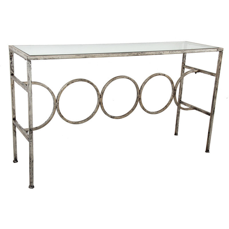 A&B Home Metal/Glass Console Table