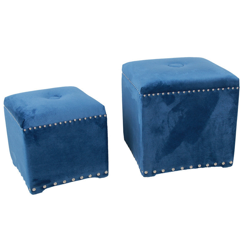 A&B Home Colorful Upholstered Cubes - Set 2 - Thumbnail 4
