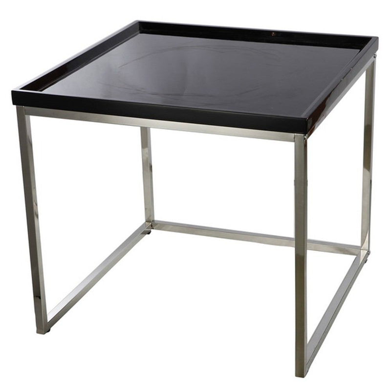 A&B Home Nesting Table Chrome - Black | Nesting Tables | Modishstore