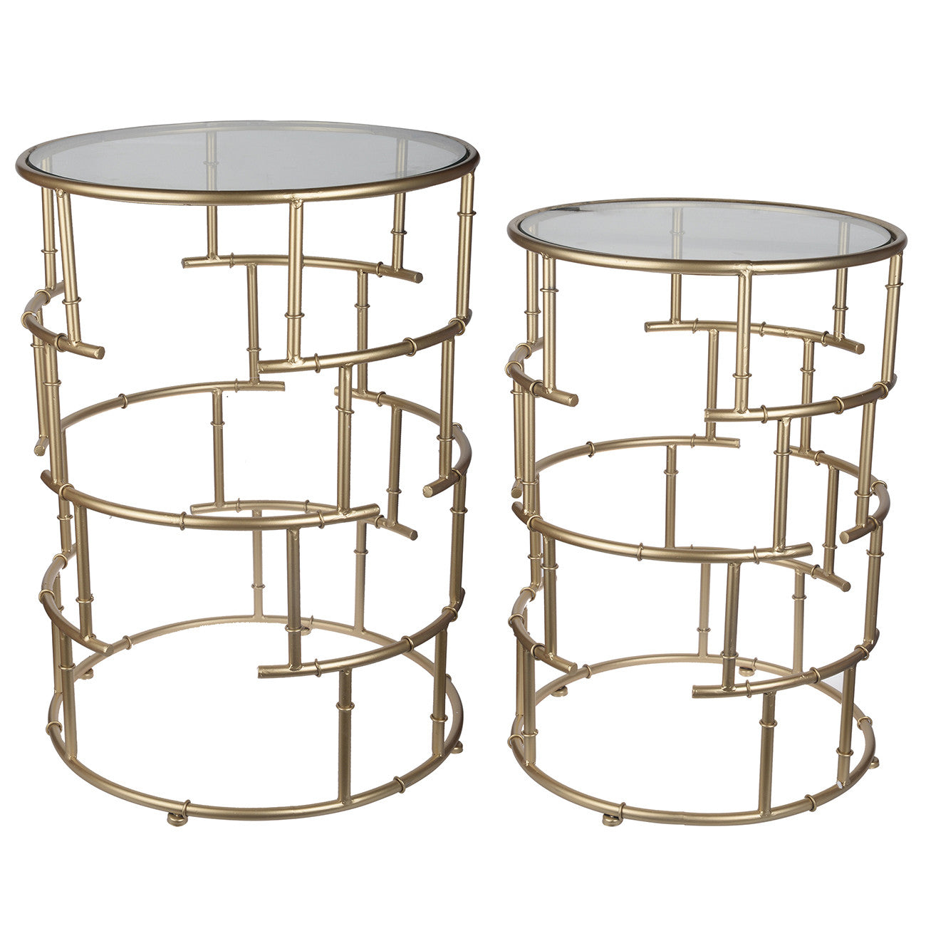 A&B Home Halycon Glass Side Tables - Set Of 2 | Nesting Tables | Modishstore